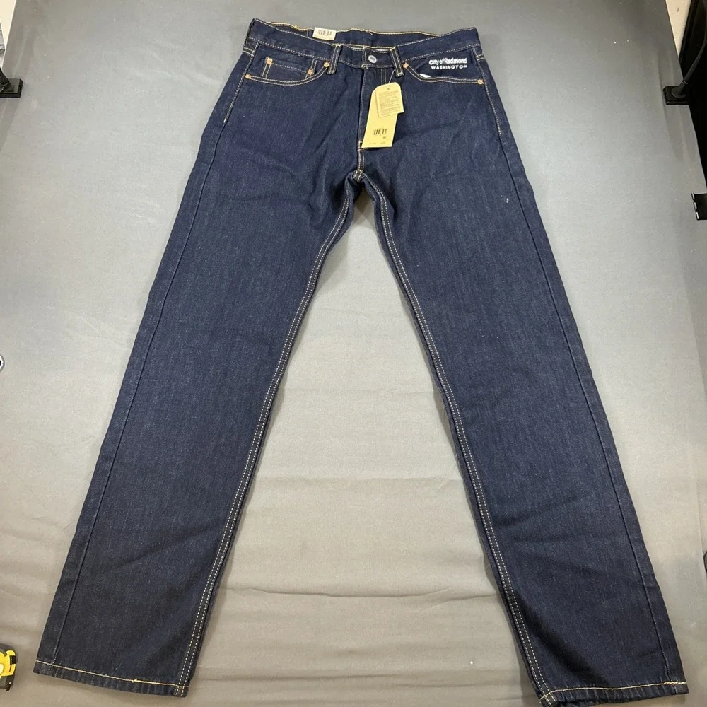 NWT - Levis Levi Strauss 505 Regular Dark Blue Denim Mens Jeans Sz 33 X 34 C